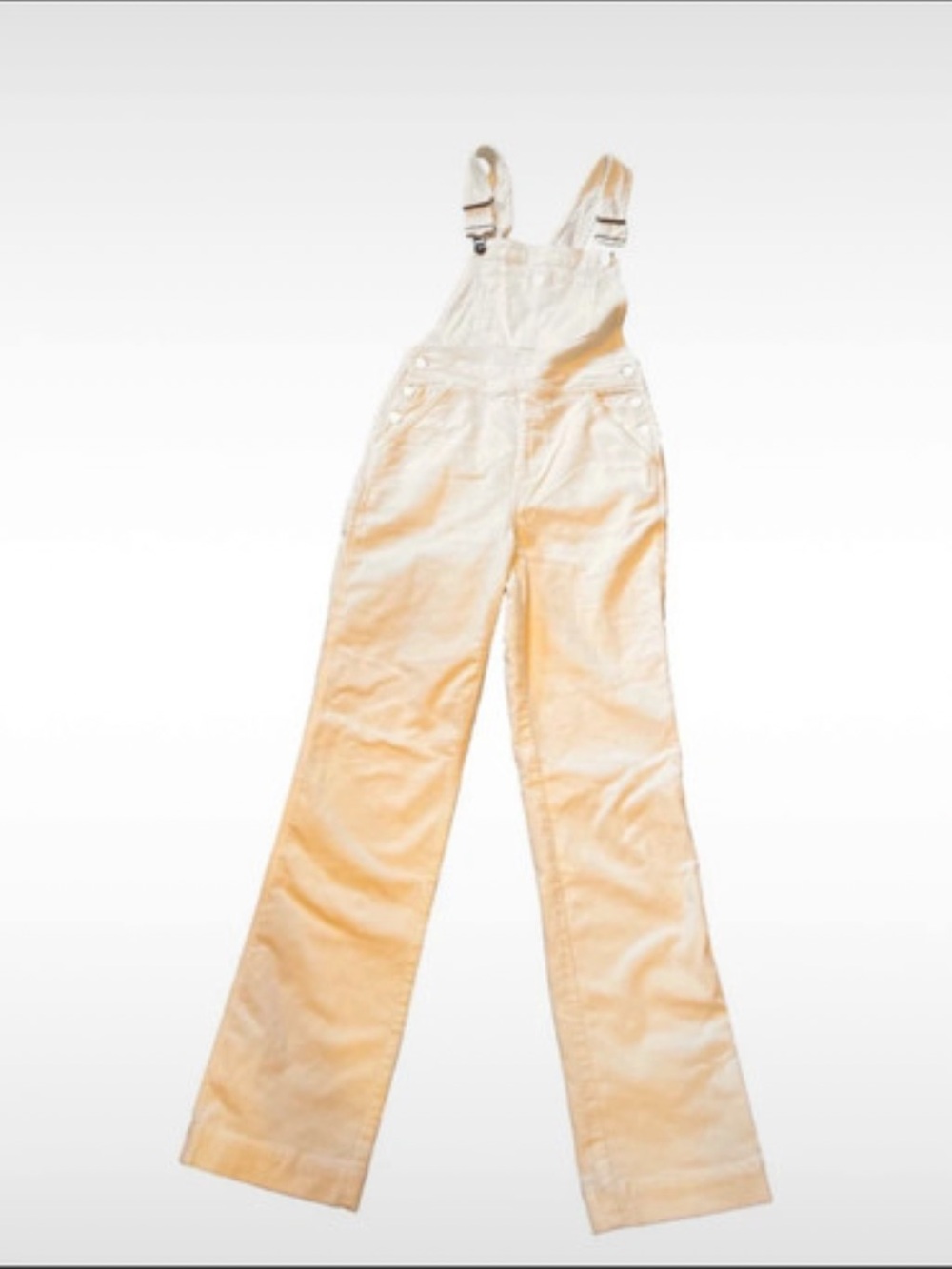 Faherty Cream Women's Denim Overalls with Adjustable Straps